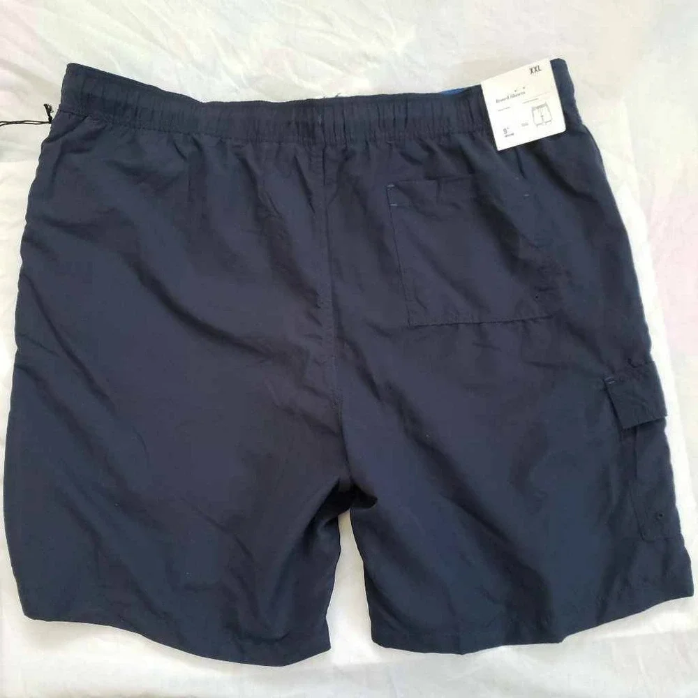 Goodfellow & Co. Mens Board Shorts Swim Trunks Blue Pocket Lace Up Waist XXL New